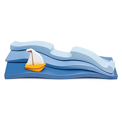 Image of Explore the Wilderness with Tenderleaf Wooden Train Set Mountain Nature for Children Age 3+ (Blue Water)