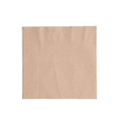 Image of Vegware 33CM 2 PLY UNBLEACHED NAPKINS PACK OF 100, Beige, AEC7613