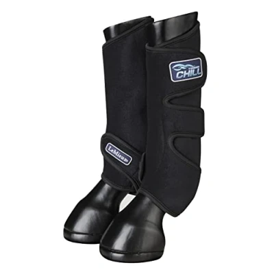 Image of LeMieux Tendon Chill Therapy Horse Boots Protective Gear and Training Equipment Equine Boots, Wraps &amp; Accessories (Black/One Size)