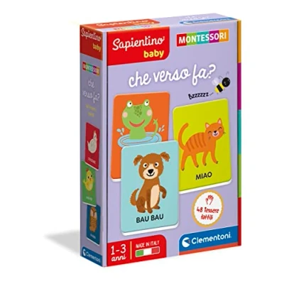 Image of Clementoni Sapientino Baby Cards That Towards Educational Game 1 Year, Montessori Flashcards Made in Italy, Italian Color, 16433