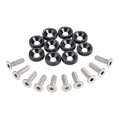 Image of Mtsooning Universal M6 x 20 JDM Car Screws Aluminium Bumper Washer Pack of 10