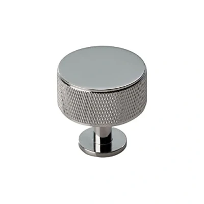 Image of Carlisle Brass Knurled Cabinet Radio Knob,Polished Chrome,FTD703