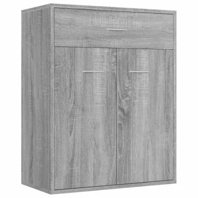 Image of vidaXL Sideboard Living Room Furniture Cupboard Storage Cabinet Highboard Home Organiser Side Telephone Drawer Grey Sonoma Engineered Wood