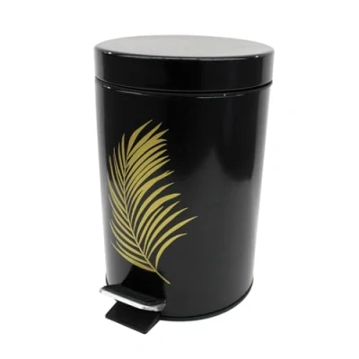 Image of Douceur d&#039;Intérieur Pedal BIN, Metal, Black/Gold, Poubelle