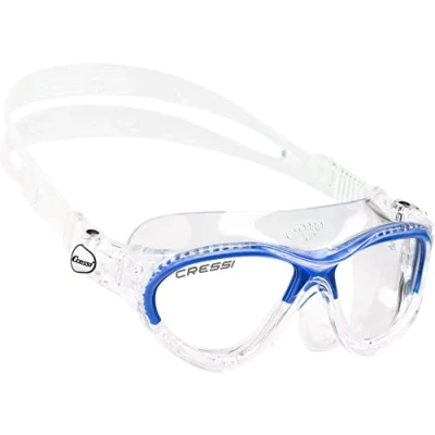 Image of Cressi Cobra Kid Premium Swim Goggle Kid&#039;s Mask 7/15 Years Kids, Clear Blue