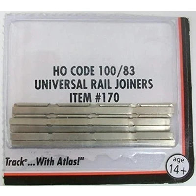 Image of Atlas 170 Code 100 HO Universal Rail Joiners N/S (48 Pcs.)