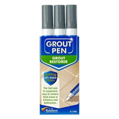 Image of 3 X GREY Grout Pens For restoring tile grout.