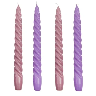 Image of Italian Spiral Twisted Tapered Dinner Candles Ideal Valentines Day Gift by Talking Tables 4 Pack