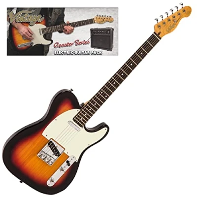 Image of VINTAGE V20 COASTER ELECTRIC GUITAR PACK 3 TONE SUNBURST