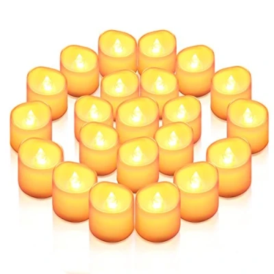 Image of Oria LED Candles, 24 Packs Flickering Flameless Battery Operated Fake Candle with Warm White Bulb Light for Christmas, Birthday Decoration, Festivals, Wedding Propose etc.