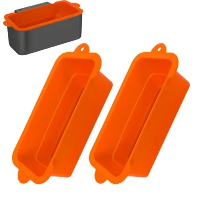 Image of Koolstuffs Silicone Grease Cup Liners for Blackstone 36 28 22 17 Inch Griddle, 2 Pack Reusable Catcher Liner Grill Tray Accessories
