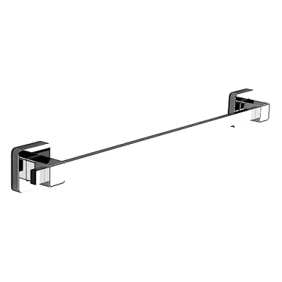 Image of Pushloc Wall Mounted Double Edge Suction Towel Rail, Chrome, No Drilling, Easy Installation