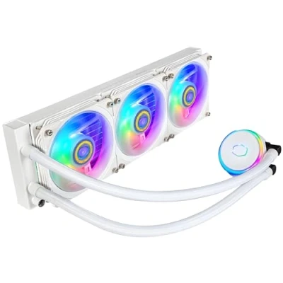 Image of Cooler Master MasterLiquid PL360 Flux White edition CPU Liquid AIO Water Cooling System, 3 x 120mm Fans, 360mm Radiator, ARGB Gen 2 Controller Included AMD &amp; Intel Compatible,