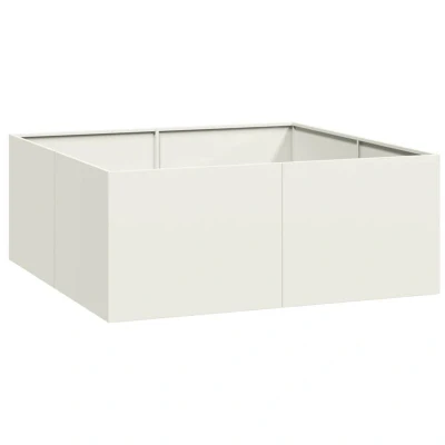 Image of vidaXL Planter White 100x100x40 cm Steel