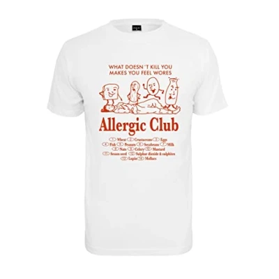 Image of Mister Tee Men&#039;s Allergic Club T Shirt, White, XL