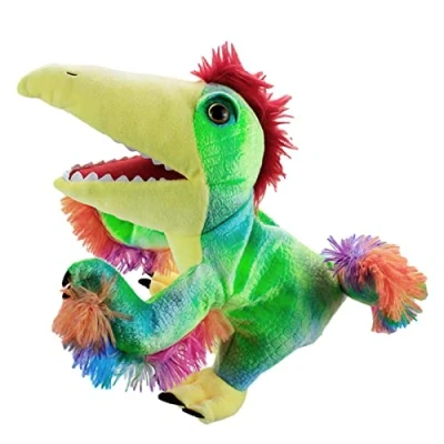 Image of Hand Puppets Dinosaur Toys Plush for Kids,Flexible Puppet Dino Toys, Show Interactive A r