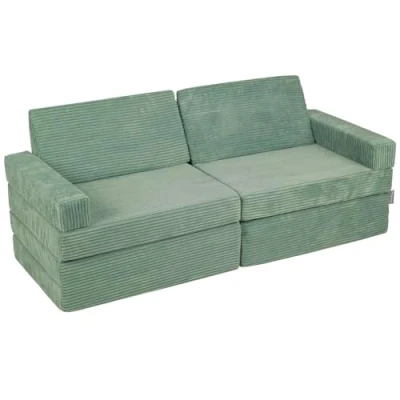 Image of KiddyMoon Foam Sofa For Children Multifunctional Mattress Armchair Kids Foldable Bed Folding Toddler Couch Chair Playroom Bedroom Living Room, Green