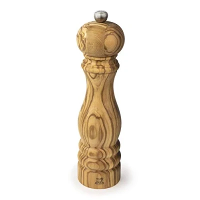 Image of PEUGEOT Paris 22 cm Salt Mill Classic Grind System Made with PEFC Certified Wood Lifetime Guaranteed Mechanism in France Olive