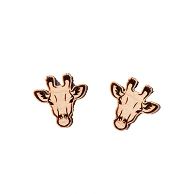 Image of Robin Valley Giraffe (Head) Wooden Earrings