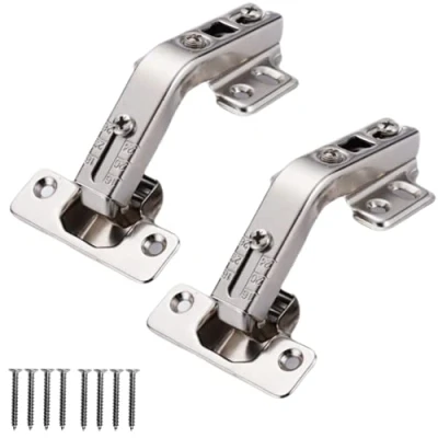 Image of 2 Pack 135 Degree Folden Door Hinges,Corner Kitchen Cabinet/Folden Hinges Full Overlay Concealed for Cabinet,Cupboard,Folded Door,Combination
