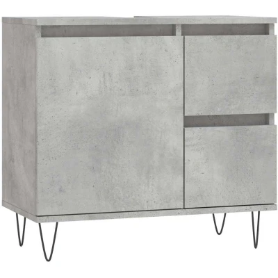 Image of vidaXL Bathroom Cabinet Concrete Grey 65x33x60 cm Engineered Wood