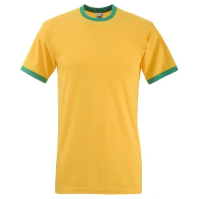Image of Fruit of the Loom Contrast Ringtone T Shirt, Shirt Gold 3XL