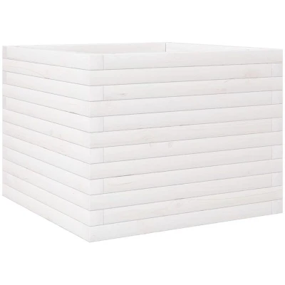 Image of vidaXL Garden Planter White 60x60x46 cm Solid Wood Pine
