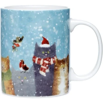 Image of Puckator Jan Pashley Christmas Cats Porcelain Tea Coffee Mug Funny Home Accessories Cute Gifts for Girlfriend Large Mugs Men Women Hot Drinks Cups Presents Secret Santa Gift Cup Set