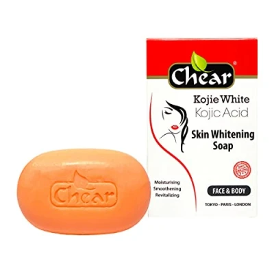 Image of Chear Kojic Acid Skin Brightening Bath Cleansing Soap 150g Reduce Acne Scars, Hyperpigmentation, Uneven Tone Dark Spots Remover for : Face, Body, Knees