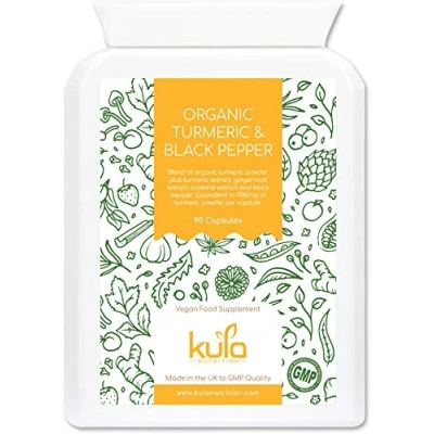 Image of Turmeric Supplements with Black Pepper High Strength 1580mg 90 Vegan and Capsules Tumeric Ginger Joint Care Curcumin, Anti Inflammatory Tablets