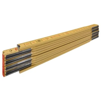 Image of STABILA Type 607 2m Yellow Wooden Folding Ruler Metric Scale