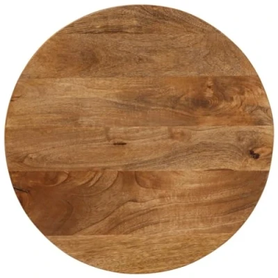 Image of vidaXL Dining Table Top Round Solid Wood Mango Home/Restaurant Upgrade 50cm Natural Finish Easy Clean Rustic Brown