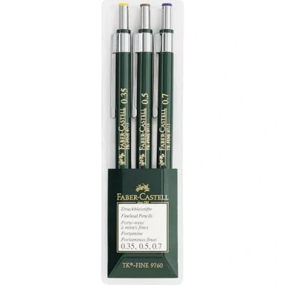 Image of Faber Castell Miscellaneous Tk Fine 9713 Mechanical Pencil, 0.35/0.5/0.7mm, Wallet Of 3Black, 3 0.35, 0.5, 0.7mm