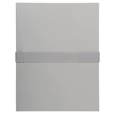 Image of Exacompta Ref 630E Balacron Expanding Spine Folder 240 x 320mm in Size, Suitable for Holding A4 Documents, Hook &amp; Loop Strap Closure, Durable Grey