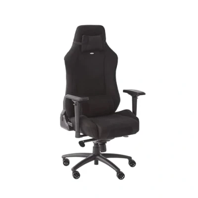 Image of X Rocker Messina Gaming Chair, Ergonomic Fabric Gamer Breathable Adjustable Chair for Home Office &amp; Gaming, with Lumbar and Head Support Cushions, Swivel High Back Recliner BLACK
