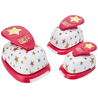 Image of Efco 1792810 Design Punch Set Star 15 mm/ 24 35 mm 3 Parts, Pink, 20 x 10 4 cm