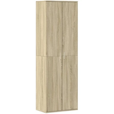 Image of vidaXL Highboard Sonoma Oak 60x35x180 cm Storage Cabinet with Doors Engineered Wood Furniture for Living Room/Home Office