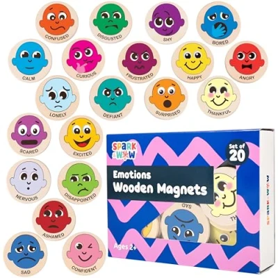 Image of SPARK &amp; WOW Wooden Magnets Emotions Set of 20