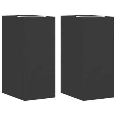 Image of vidaXL Outdoor Wall Lights 2pcs Black Die cast Aluminium, IP44 Weatherproof for Garden, Driveway, Porch, with Glass Diffuser 6.5 x 9.5 15 cm