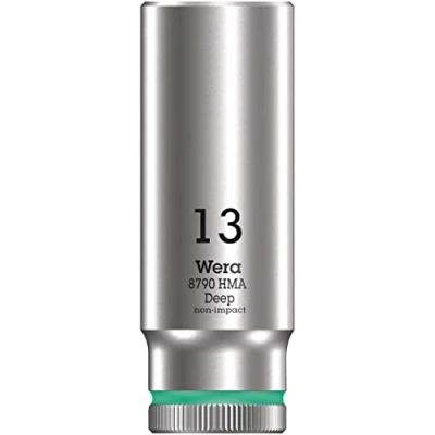 Image of Wera 05004535001 8790 HMB Deep Socket, Turquoise, 13.0 mm