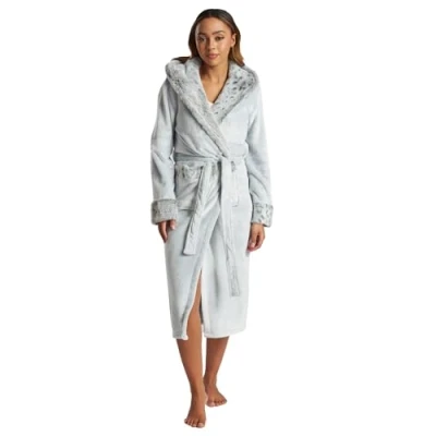 Image of Undercover Ladies Snow Leopard Robe 793106 Grey L