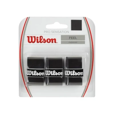 Image of Wilson Overgrip, Pro Overgrip Sensation, Unisex, Black, Pack of 3, WRZ4010BK