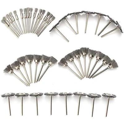 Image of LATERN 60Pcs Steel Wire Wheel Brushes, 1/8 Inch Shank Cleaning Polishing Buffing Cup Brush for Dremel Rotary Tool