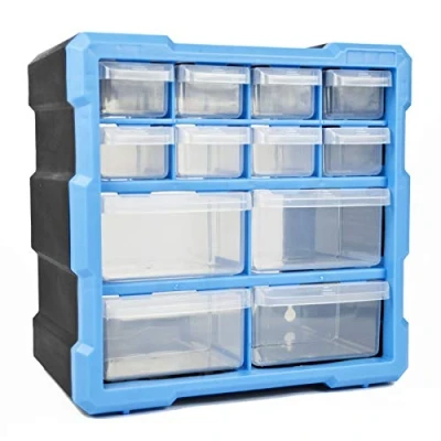Image of TekBox DIY Tool Bits Storage Organiser Unit Workshop Parts Craft Box Cabinet (12 Drawer)