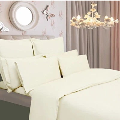 Image of Viceroybedding 100% Egyptian Cotton Oxford Pillow Cases, Cream, Pair 400 Thread Count