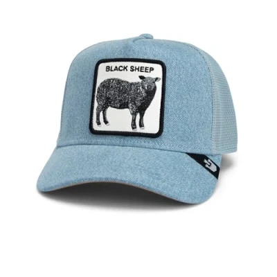 Image of Goorin Bros. The Black Sheep Denim Design Light Blue Adjustable Trucker Cap