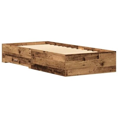 Image of vidaXL Bed Frame Old Wood 90x190 cm Engineered