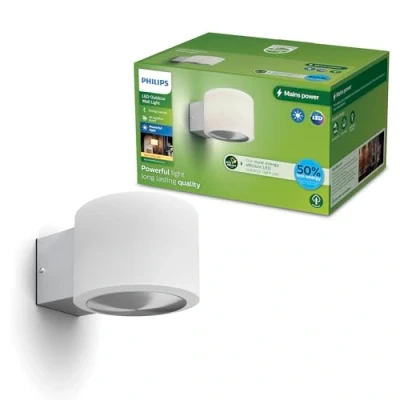 Image of Philips LED outdoor wall light Otis UE, white, steel, IP44