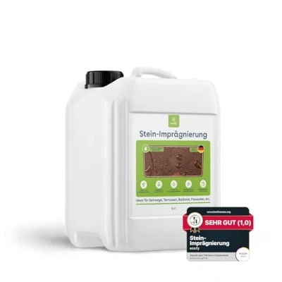 Image of eco:fy stone impregnation waterproofing agent sealing concrete paving stones facade against green growth and dirt transparent solvent free PFC breathable (10 litres)