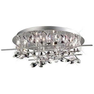 Image of Aviance Flush Ceiling 8 Light G4 Polished Chrome/Crystal, NOT LED/CFL Compatible